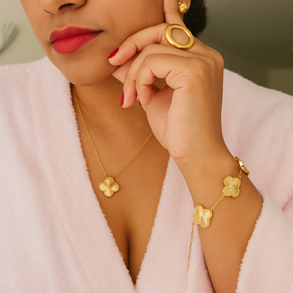 Neiras | 3 Pieces Set Fashion Flower Stylish Necklace, Bracelet With Earring