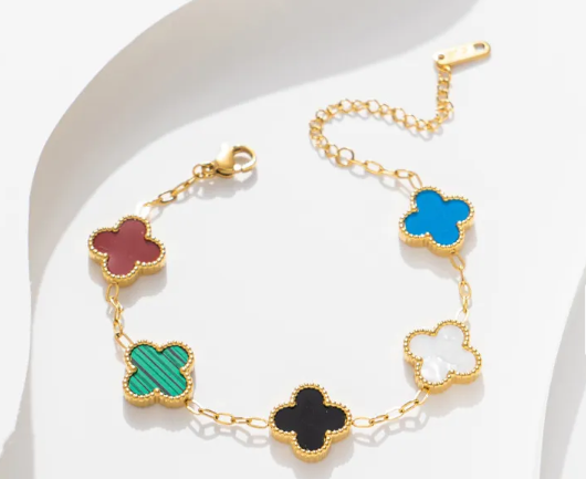 Neiras | Fashion Stylish Bracelet Double Sided Multicolor Flower Rhinestone