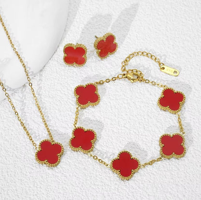 Neiras | 3 Pieces Set Fashion Flower Stylish Necklace, Bracelet With Earring