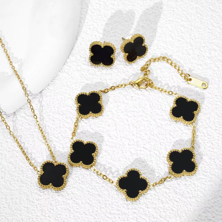 Neiras | 3 Pieces Set Fashion Flower Stylish Necklace, Bracelet With Earring